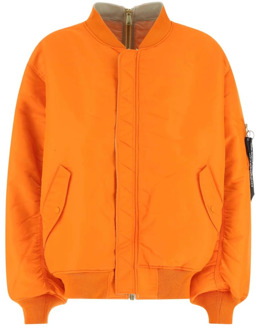Oranje nylon omkeerbaar gevoerde oversized jas met gewatteerde omkeerbare omkeerbare nylon oversized jas Vetements , Orange , Heren