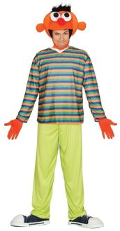 Oranje pop Ernie verkleed kostuum - volwassenen - one size - kinder helden van tv - L;