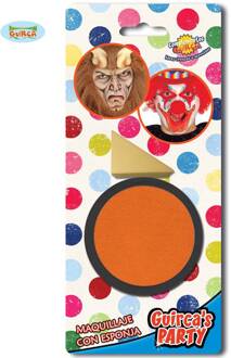 Oranje schmink doosje met sponsje