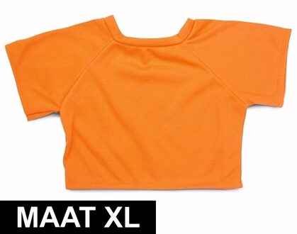 Oranje shirt XL voor Clothies knuffeldier 22 x 20 cm