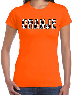 Oranje supporter shirt dames - voetbalpatroon - oranje - EK/voetbal - Nederland M