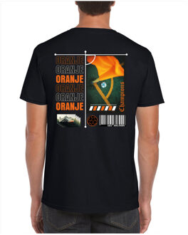 Oranje supporter T-shirt heren - zwart - EK/WK voetbal supporter - Nederland S