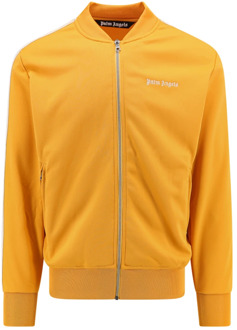 Oranje Sweatshirt met Ritssluiting en Geborduurd Logo Palm Angels , Orange , Heren