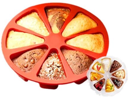 Oranje Taart Hulpmiddel Bakvorm Siliconen Cakevorm 8-Holte Oranje Pizza Pan