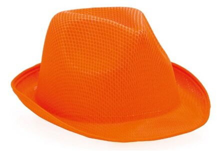 Oranje trilby hoedje voor volwassenen