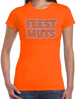 Oranje verkleed t-shirt Koningsdag - feestmuts - dames 2XL - Feestshirts