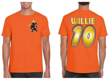 Oranje verkleed t-shirt Koningsdag - voetbal Willie - nr. 10 - heren 2XL - Feestshirts