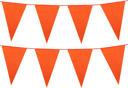 Oranje vlaggenlijn - 2x - 25 meter - 40 vlaggen - kunststof - Vlaggenlijnen