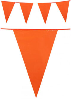 Oranje vlaggenlijn plastic 25 meter