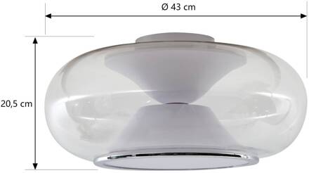 Orasa LED plafondlamp, glas, wit/helder, Ø 43 cm wit, helder