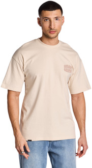 Orbit T-shirts Heren - Beige - Maat L - Katoen Jersey