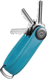 Orbitkey 2.0 Crazy horse sleuteletui teal Blauw