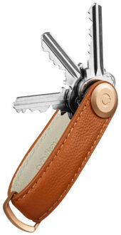 Orbitkey 2.0 Pebbled Leather sleuteletui amber Cognac