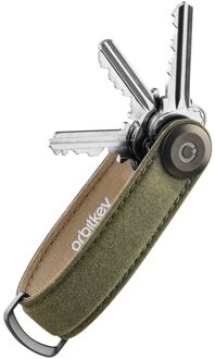 Orbitkey 2.0 Waxed canvas sleuteletui khaki green Groen