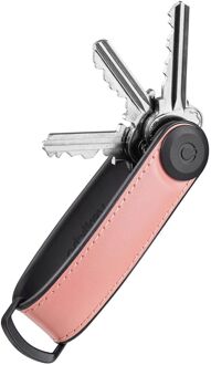 Orbitkey Hybrid Leather Key Organiser pastel pink Etui Roze - H 8.6 x B 2.2 x D 2 cm