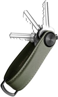 Orbitkey Key Organiser Pro Leather olive Etui Groen - H 2.5 x B 8.5 x D 2.5 cm