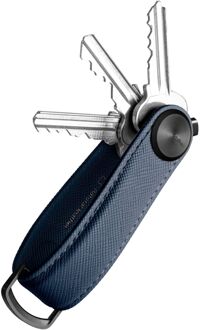 Orbitkey Key Organiser Pro Leather oxford navy Etui Blauw - H 2.5 x B 8.5 x D 2.5 cm