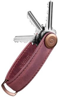 Orbitkey Premium Leather 2.0 Keyholder mulled wine Rood - H 2 x B 7.8 x D 1.8