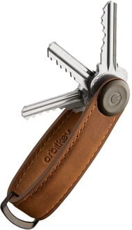 Orbitkey Sleutelhangers Orbitkey Leather Leer - cognac