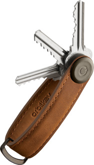 Orbitkey Sleutelhangers Orbitkey Leather Leer - cognac