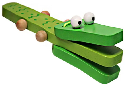 Orff world Crocodile Shape Wooden Castanet Baby Musical Instrument Cartoon Baby Musical Educational Instrument Toy Rattle Toy