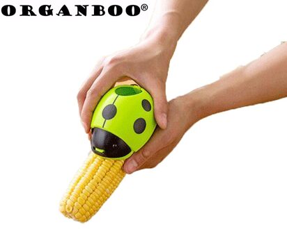 ORGANBOO 1 ST Creatieve Rvs Maïs Separator Lieveheersbeestje Hand Maïs Stripper Remover Cutter Dorsmachine Koken Gereedschap groen