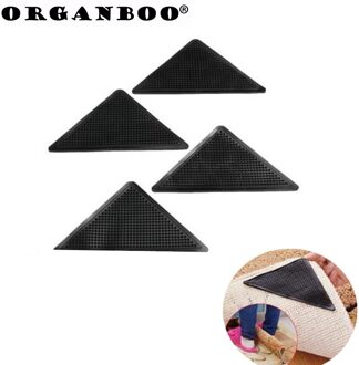 ORGANBOO 4 stks/partij Badkamer Accessoires Anti-slip Rubber Floor Tidy Tapijt Mat Wasbare Tapijt Grijper Stopper Tape Sticker Hoeken