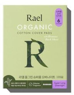 Organic Cotton Cover Pads With Biomass Back Sheet Super Long Overnight 6 pads