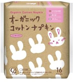 Organic Cotton Napkins 25.5cm with Wings 16 pcs