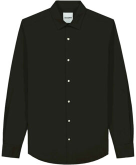 Organic cotton stretch shirt - maat S Zwart