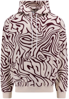 Organisch katoenen hoodie, Trendy all-over print Marcelo Burlon , Beige , Heren - Xl,L,M,S