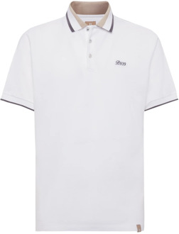 Organisch katoenmix Piqué Polo Shirt Boggi Milano , White , Heren - 2Xl,Xl,L,M,S