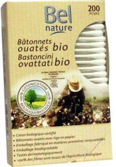 Organische Baby Wattenstaafjes - 200 stuks