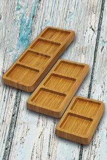 Organische Bamboe 3 Pcs Ontbijt Set Platte Kanaal 3 Maten