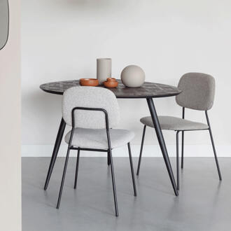 Organische Eettafel 'Yasmijn' Teakhout, 111 x 108cm