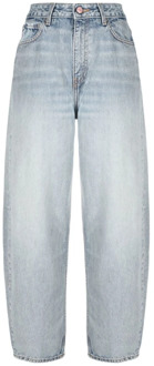 Organische hoge taille taps toelopende jeans Ganni , Blue , Dames - W25