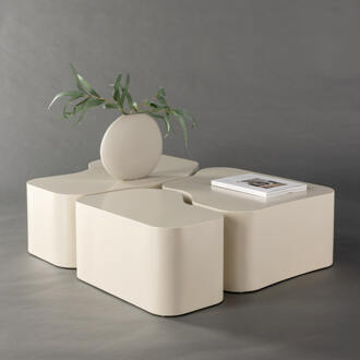 Organische Salontafel 'Tri' Set van 3 stuks, kleur Beige