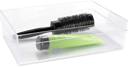 Organizer bakje - transparant - kunststof - 30x22x5 cm - lade verdeelbakje