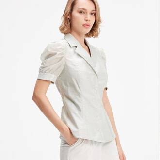 Organza blouse met korte mouwen Mint