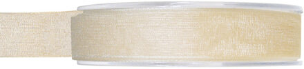 Organza sierlint - creme wit - 15 mm x 20 meter - Hobby decoratie lint - Cadeaulint