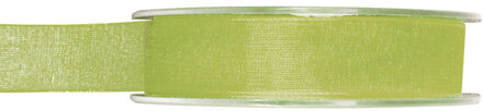 Organza sierlint - groen - 15 mm x 20 meter - Hobby decoratie lint - Cadeaulint