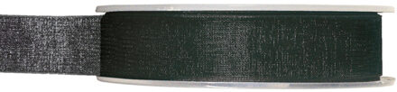 Organza sierlint - zwart - 15 mm x 20 meter - Hobby decoratie lint - Cadeaulint