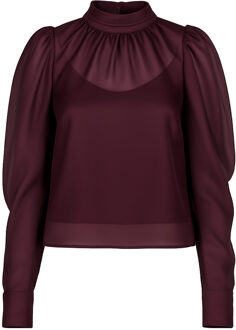 Organza top met pofmouwen Ocean  bordeaux - 34,38,42,44,