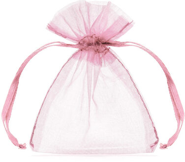 Organza zakjes Roze 7,5x10cm (10st)
