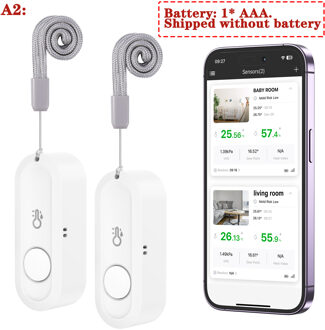 ORIA Thermometer Hygrometer Draadloze Bluetooth Buitenthermometer Smart Home Temperatuur- en vochtigheidssensor licht grijs