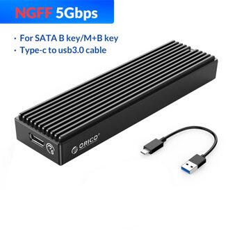 Orico Lsdt Usb C Gen2 10Gbps M.2 Nvme Behuizing Pcie Ssd Case M.2 Sata Ngff 5Gbps Koeling voor 2230/2242/2260/2280 Ssd NGFF - 5Gbps