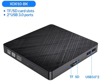 Orico Usb 3.0 Externe Optische Drive Slanke High-Speed Lezen Ondersteuning Tf Reader Speler Fordvd-Rom CD-RW Brander laptop Macbook Pc XD010-zwart