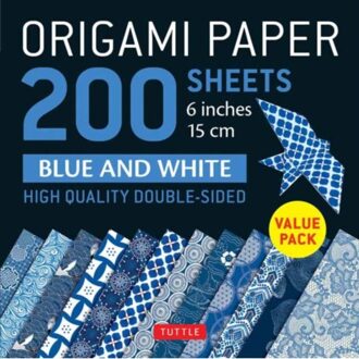 Origami Paper 200 Sheets Blue And White Patterns 6" (15 Cm) - Tuttle Publishing