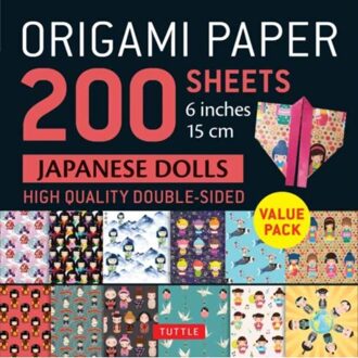 Origami Paper 200 sheets Japanese Dolls 6 inch (15 cm)