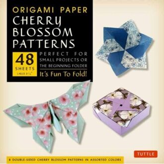 Origami Paper- Cherry Blossom Patterns Large 8 1/4  48 sh: Tuttle Origami Paper